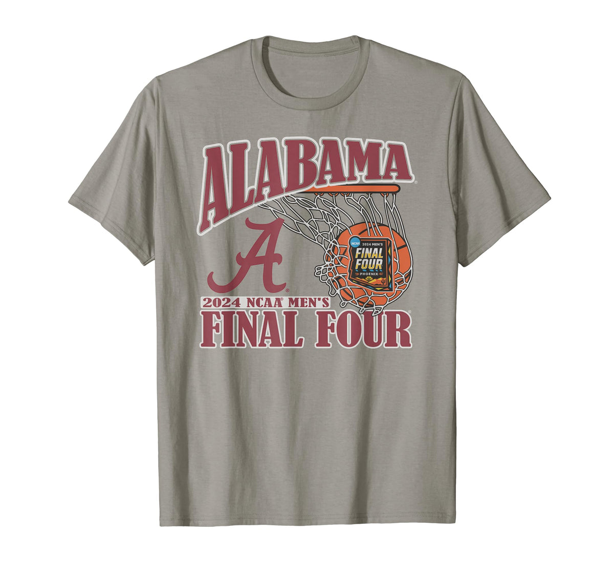 Alabama Crimson Tide Final Four 2024 Basketball Swish Gray TShirt