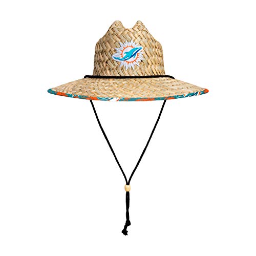 : FOCO mens Nfl Team Logo Floral Sun Straw Hat, Team