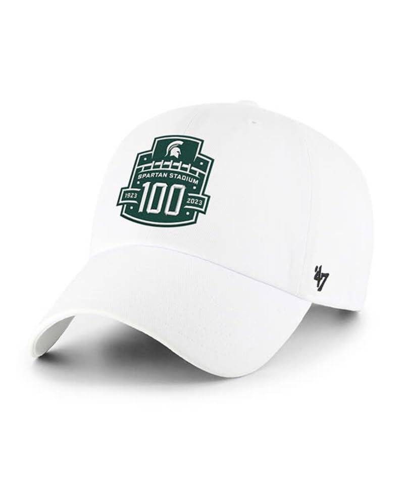 47 Michigan State Spartans 100TH Anniversary Spartan Stadium Clean Up Adjustable Hat White