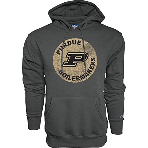 Blue 84 Men's Purdue Boilermakers Hoodie Vintage Cap Dark Heather, Dark Grey, Large