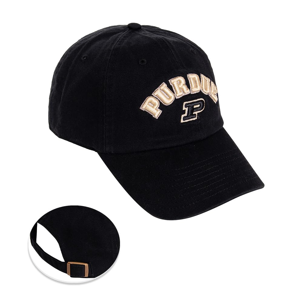 Desert Cactus Purdue University Baseball Hat Boilermakers Brimmed Embroirderd Hats Cap Adjustable Cloth Strap Adult (Style F1) Black