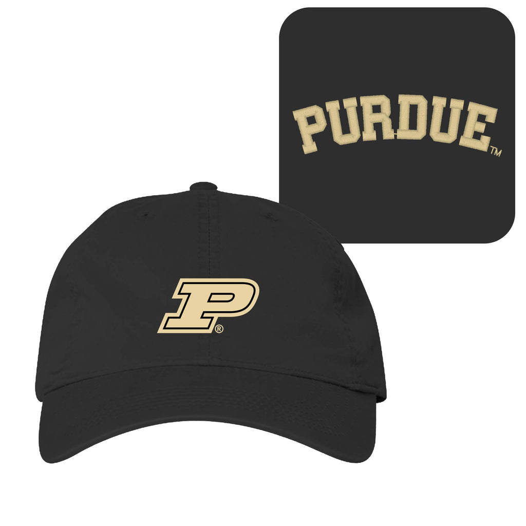 UGP Campus Apparel AV31 - Purdue Boilermakers Primary Logo Vintage Adjustable Hat - OS - Black