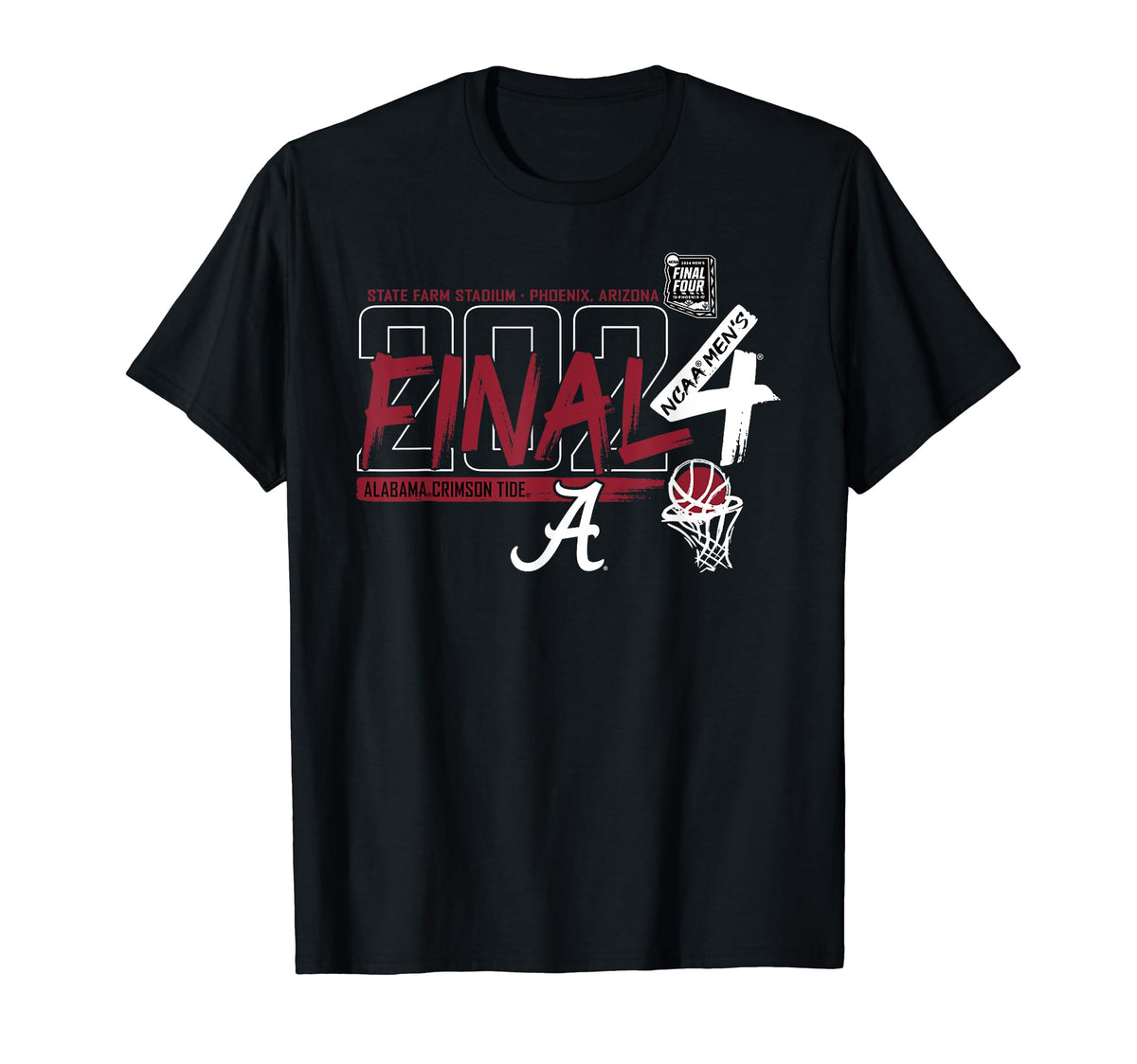 Alabama Crimson Tide Final Four 2024 March Madness Hoops TShirt