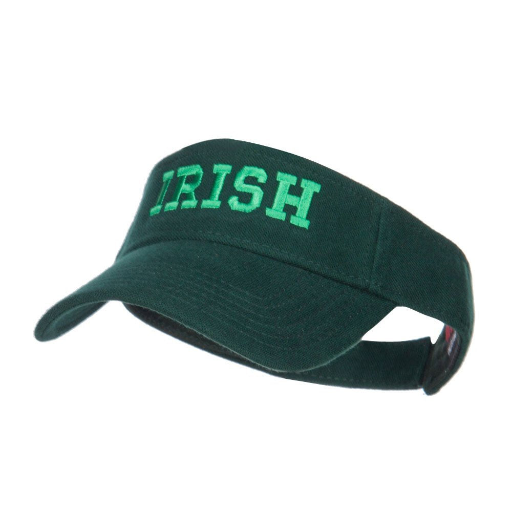 e4Hats.com Irish Embroidered Cotton Knit Visor - Dk Green OSFM