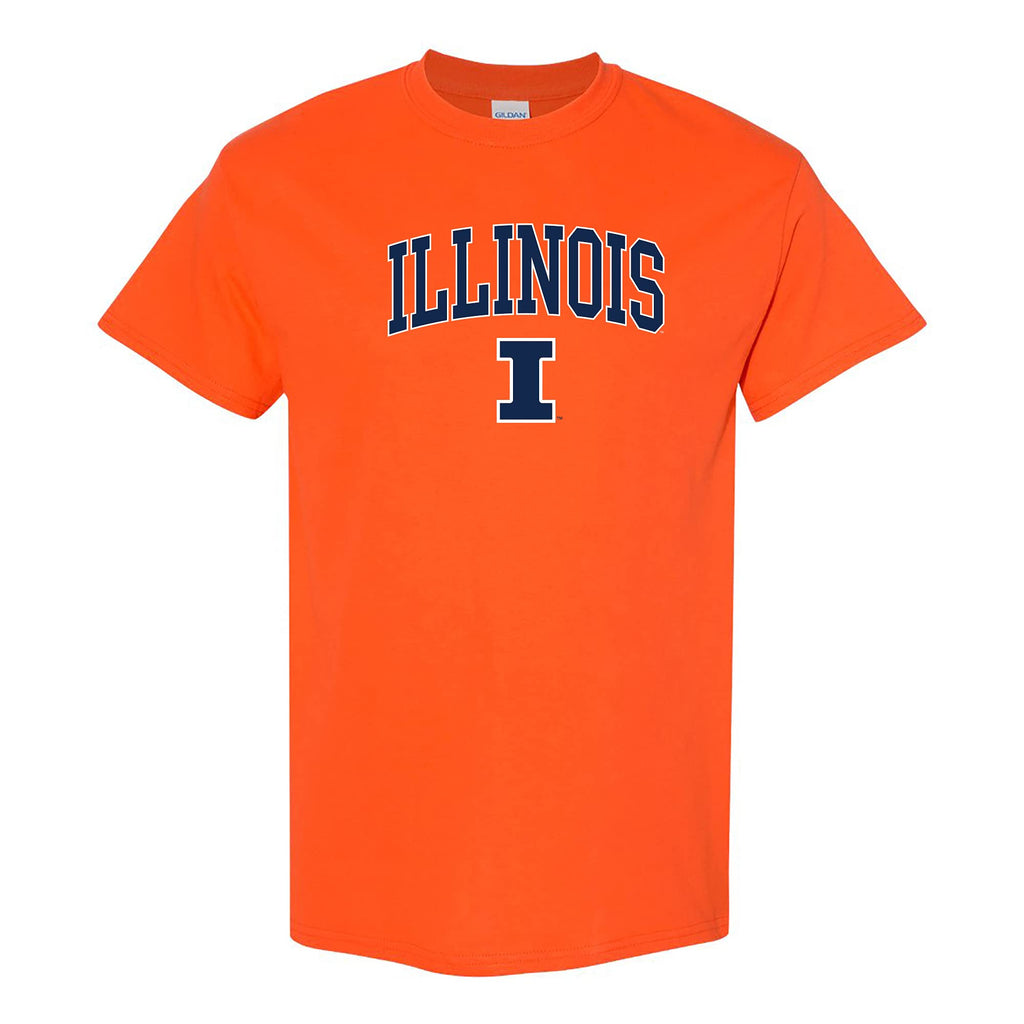 UGP Campus Apparel AS03 - Illinois Fighting Illini Arch Logo T-Shirt - Medium - Orange