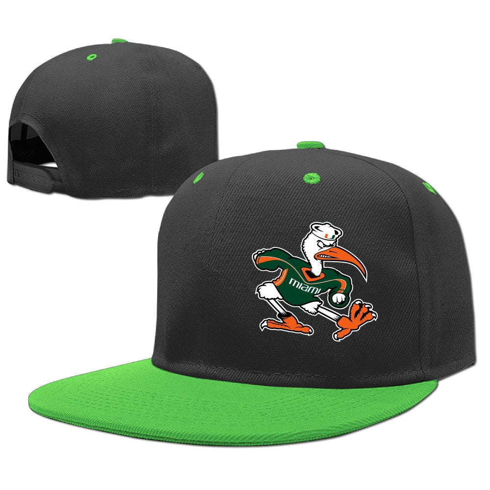 Miami Hurricanes UM UMiami Sebastian The Ibis Children Rock Punk Caps Cool Hip Hop Snapbacks KellyGreen