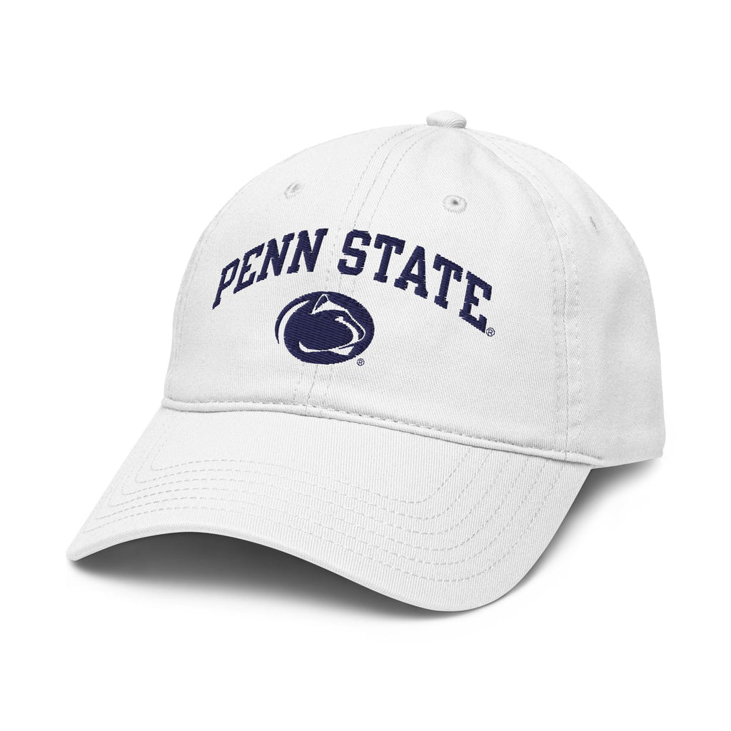 Elite Authentics Penn State Nittany Lions Arch Over White Officially Licensed Adjustable Baseball Hat, One Size