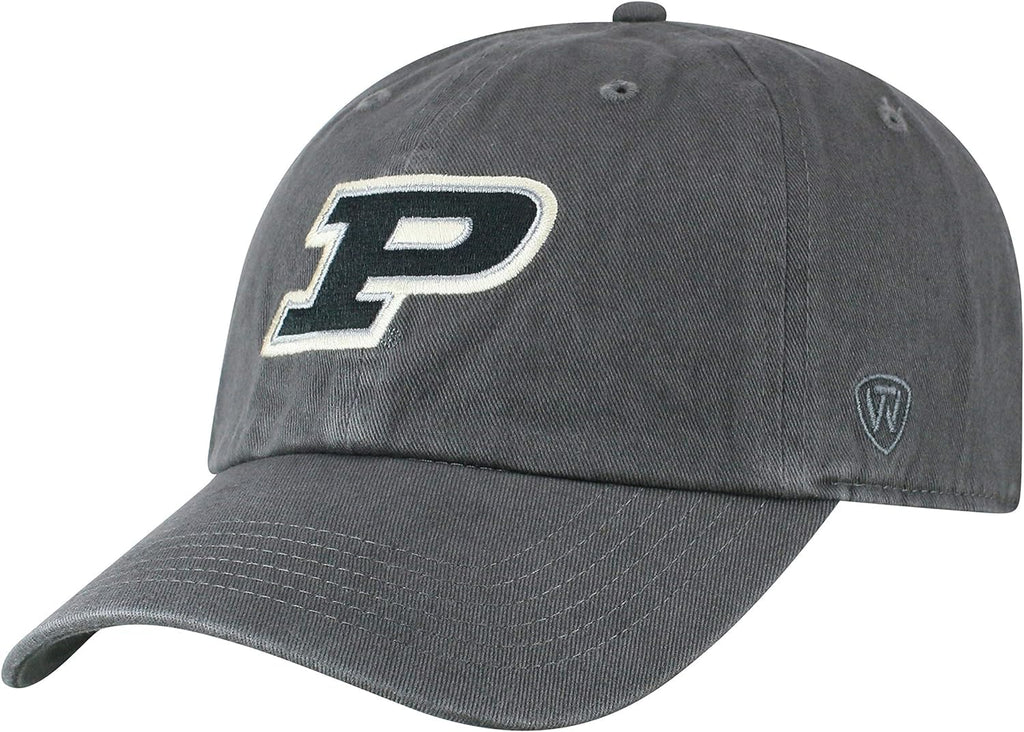 Collegiate Hats - Fitted Caps Adjustable Hats and Snapbacks Available (Adjustable Hat, Purdue Charcoal)