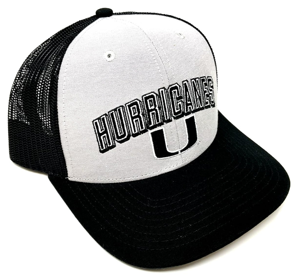 Grey Ghost II Miami Hurricanes Adjustable Mesh Trucker Snapback Hat Cap