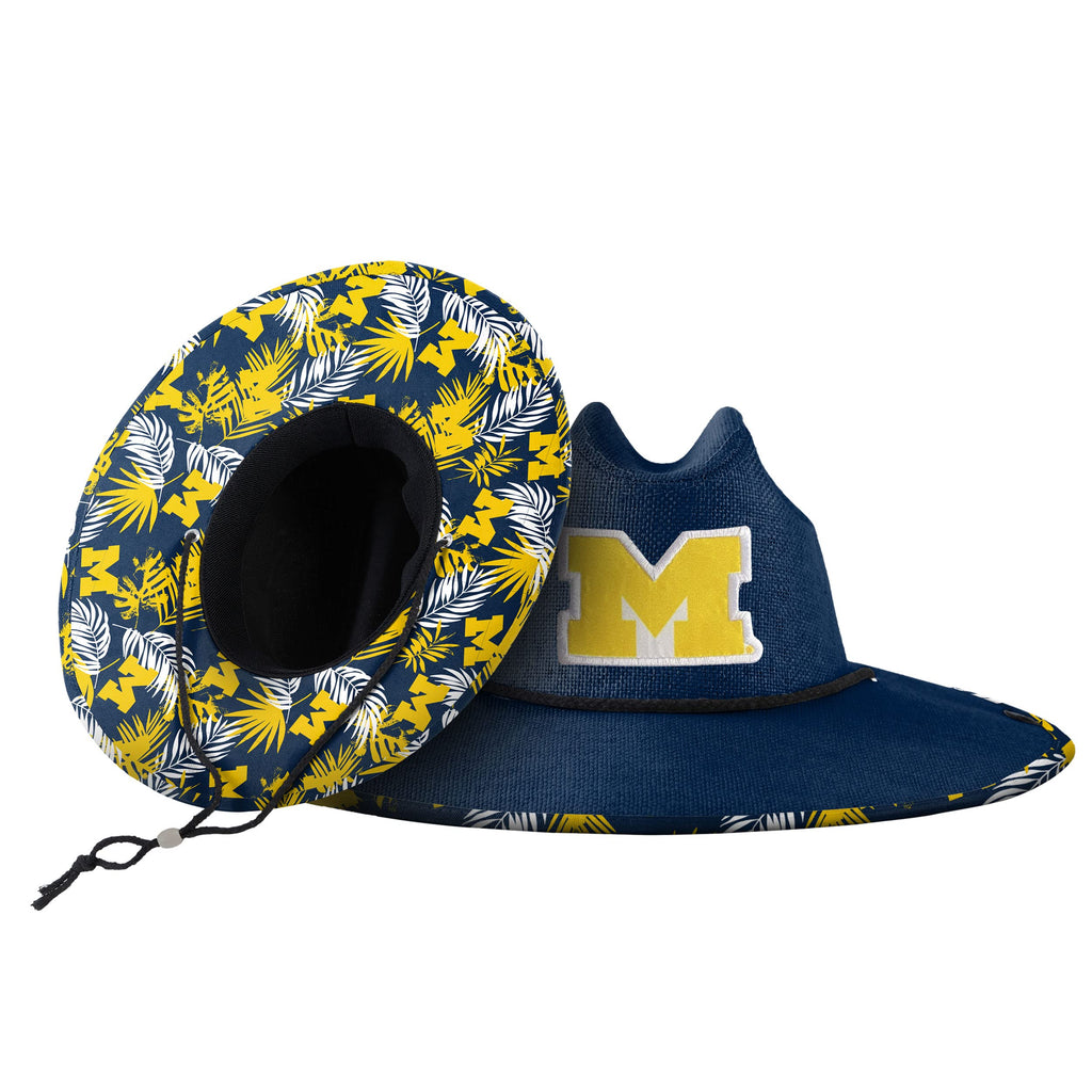 FOCO Michigan Wolverines NCAA Team Color Straw Hat