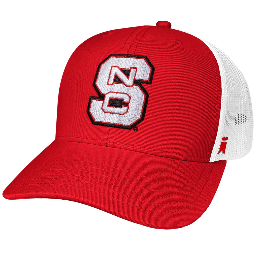 Campus Lab Official North Carolina State University Team Logo Adjustable Snapback Trucker Hat - Unisex for Men and Women Red