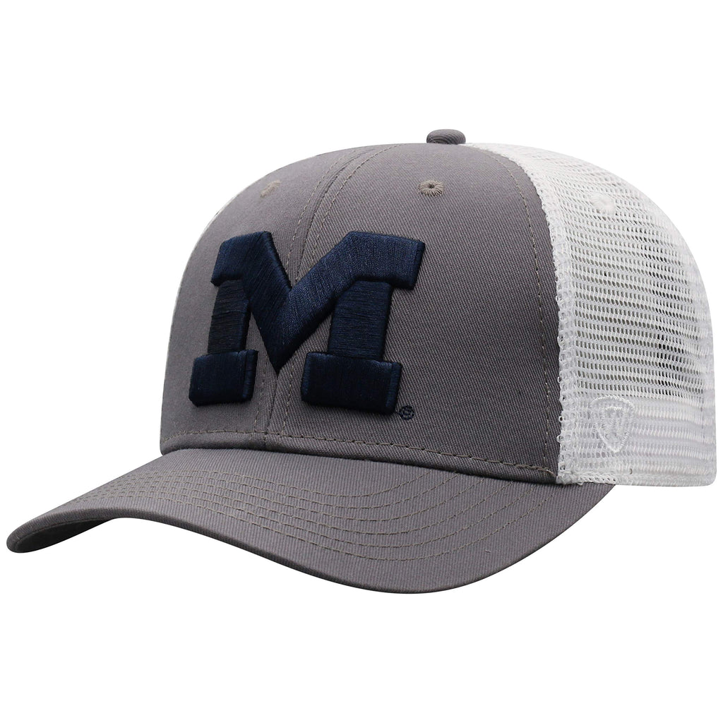 Top of the World Michigan Wolverines Men's Top of the World BB Trucker Charcoal Icon Hat, Adjustable