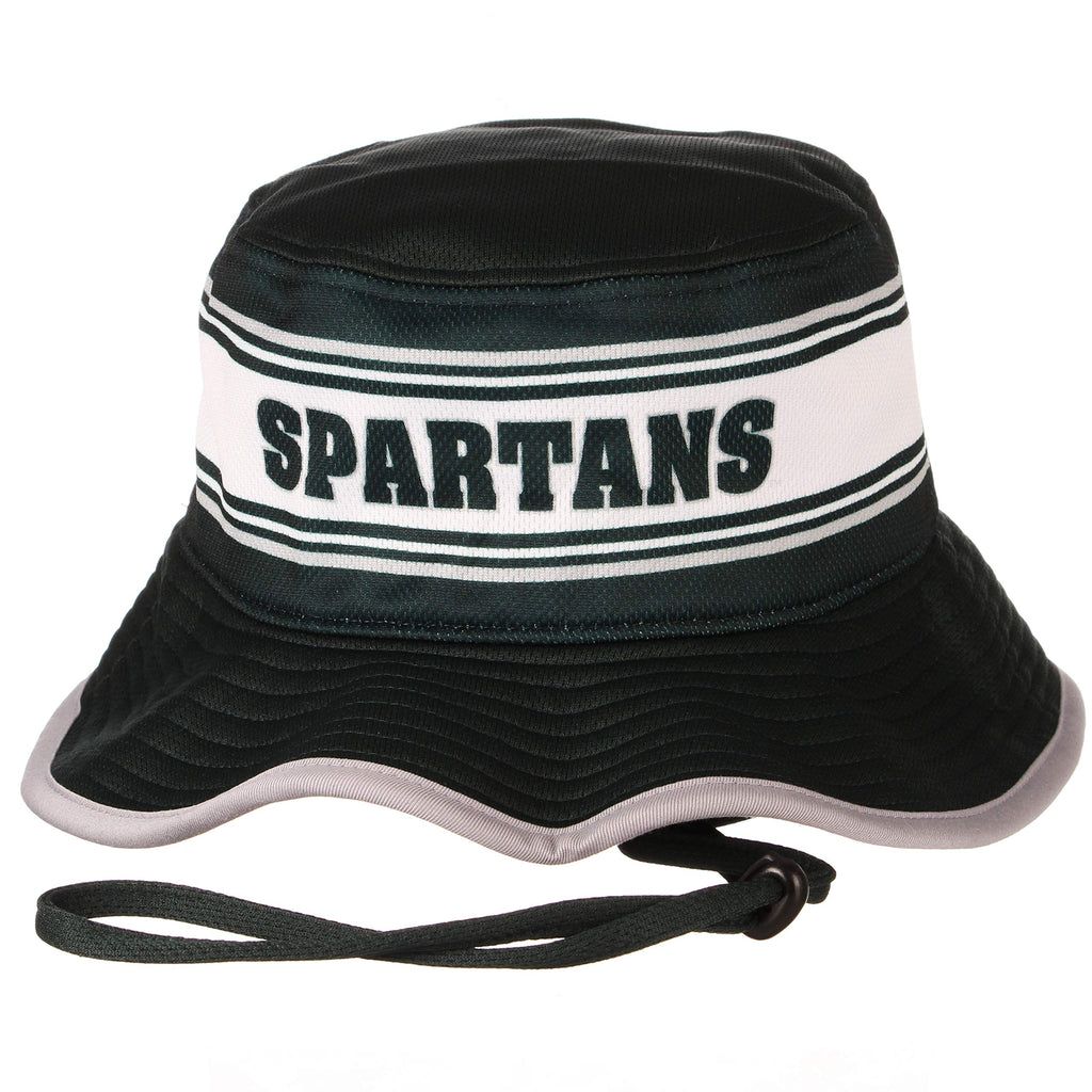 ZHATS Michigan State Spartans Green Panorama Bucket Hat with Drawstring - NCAA Gilligan Fitted Cap (Small)