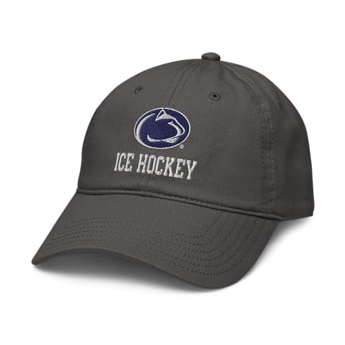 Elite Authentics Penn State Nittany Lions Ice Hockey Officially Licensed Adjustable Baseball Hat, Asphalt Grey, One Size