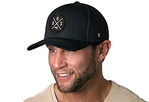 HAKA BOS City Trucker Hat, Boston Hat for Men & Women, Adjustable Baseball  Hat, Mesh Snapback, Sturdy Outdoor Black Golf Hat (Black)