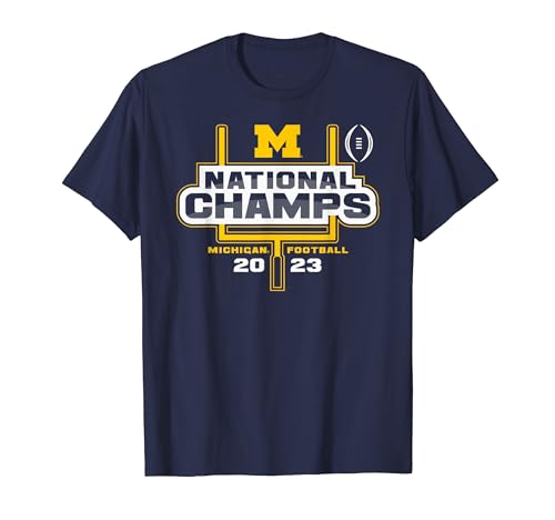 Michigan Wolverines 2023 CFP National Champs Schedule Navy T-Shirt ...