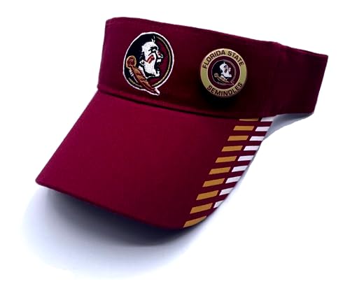 C5 Sports Florida State Hat Adjustable Seminoles Team Logo Garnet Visor Cap