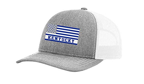 Heather Gray & White Flag Mesh Trucker Hat