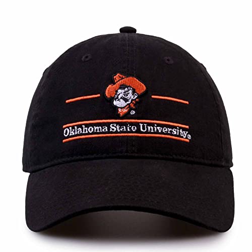 The Game NCAA Adult Bar Hat - Garment Washed Twill - Embroidered Design - Elevate Your Style and Show Your Team Spirit (Oklahoma State Cowboys - Black, Adult Adjustable)