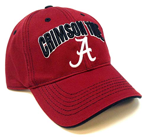 Captain Alabama Crimson Tide Text Logo Red Curved Bill Adjustable Hat