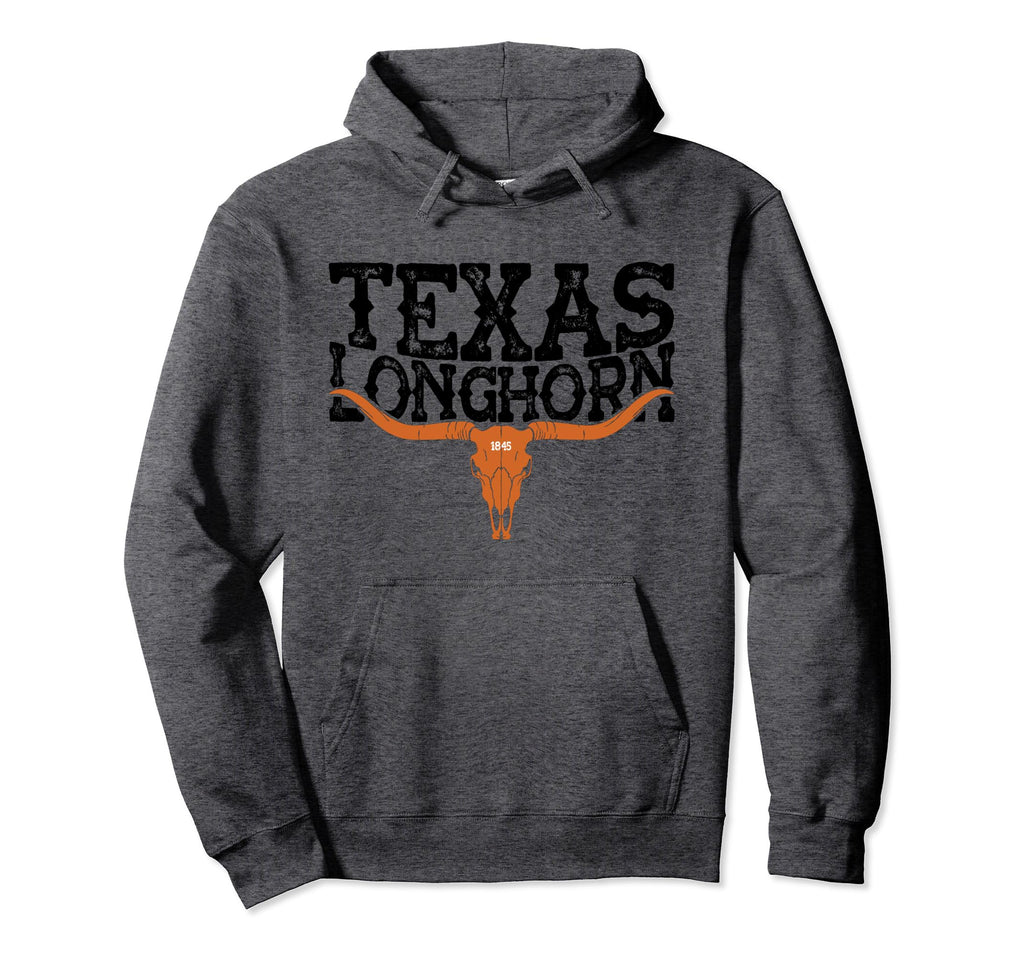 Texas 1845 Vintage Longhorn Cowboy and Rodeo Fan Pullover Hoodie